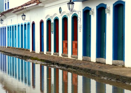 Colonial historic centre high tide photo