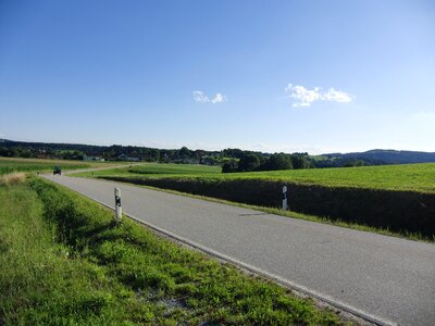 Blue sky partly cloudy green