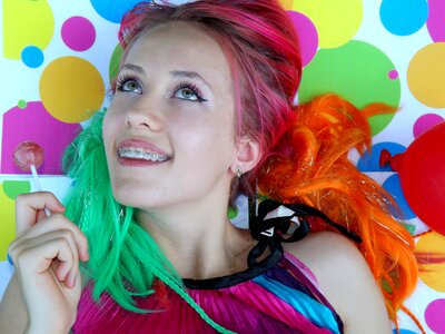 Colors hair coloring portrait