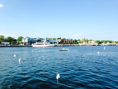 Boats bridge water