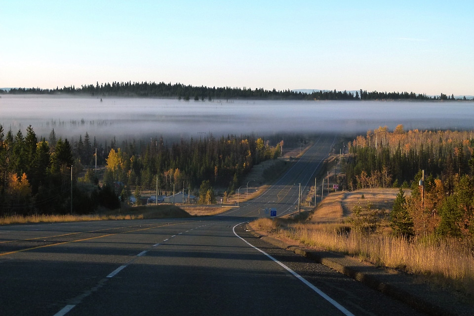 Early morning fog scenery landscape