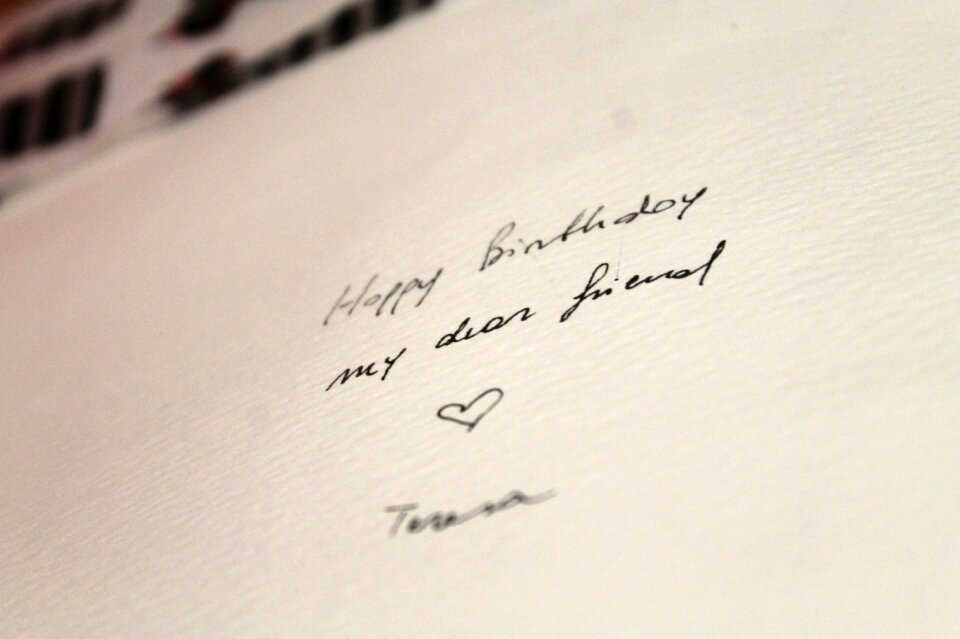 Writing dedication gift