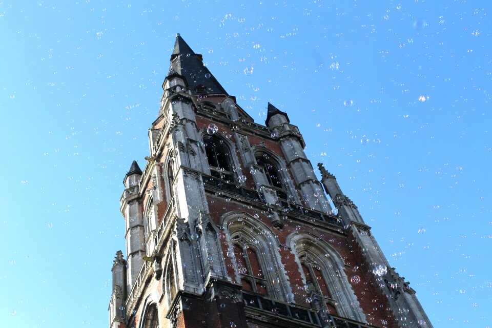 Sky blue church