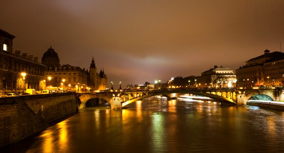 Evening orange bridge photo