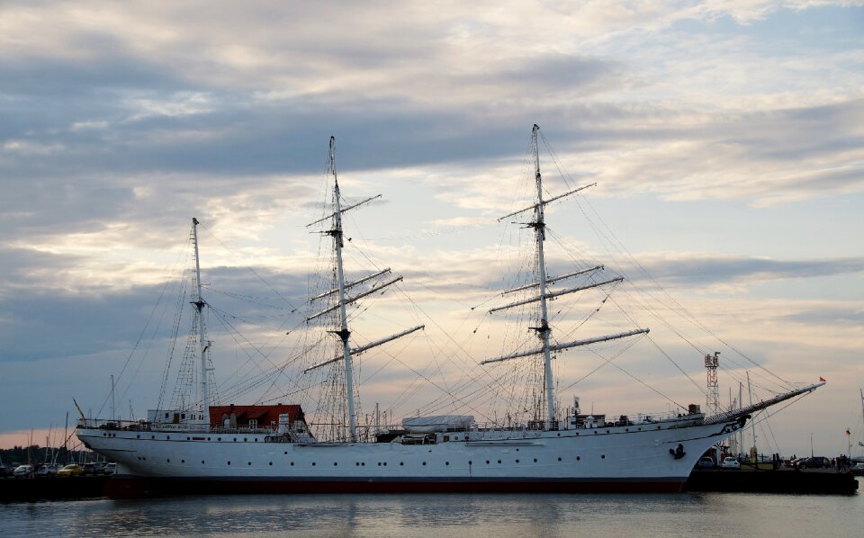 Sea evening port