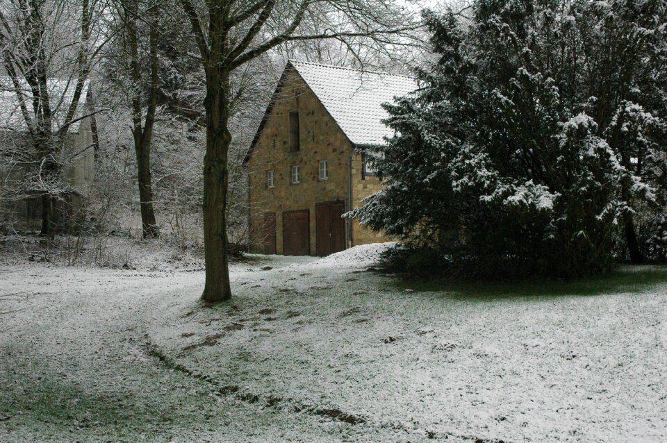 Winter dark house