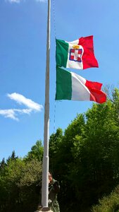 Mountain tricolor italy flag
