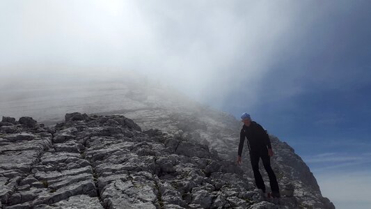 Hiking wanderer rock photo