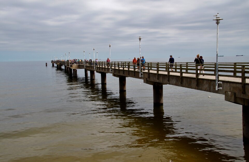 Footbridge sea the baltic sea