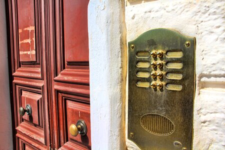 Front door house entrance doorbell photo