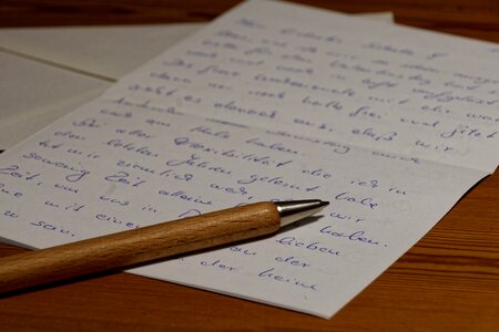Paper message writing tool photo