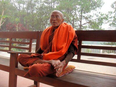 Buddhism burma old man photo