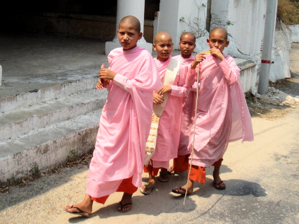Myanmar pink nuns
