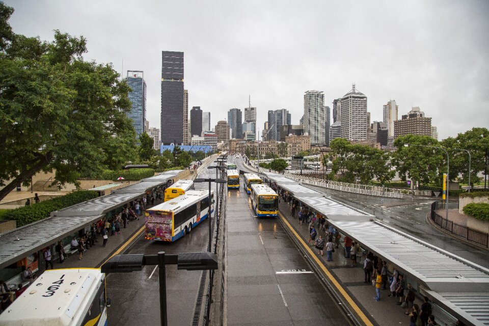 Brisbane street view cloudy day