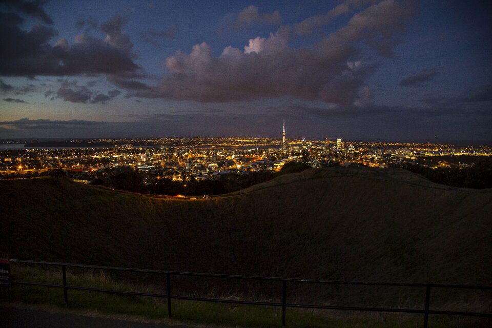 Auckland at dusk panorama