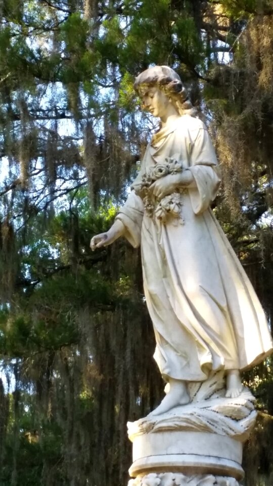 Angel stone statue white