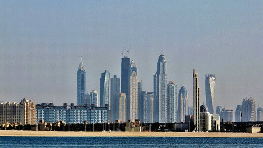 Dubai panorama skyscrapers photo