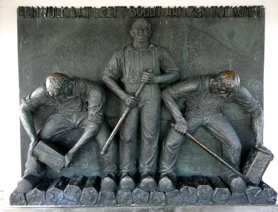 Memorial monument workers