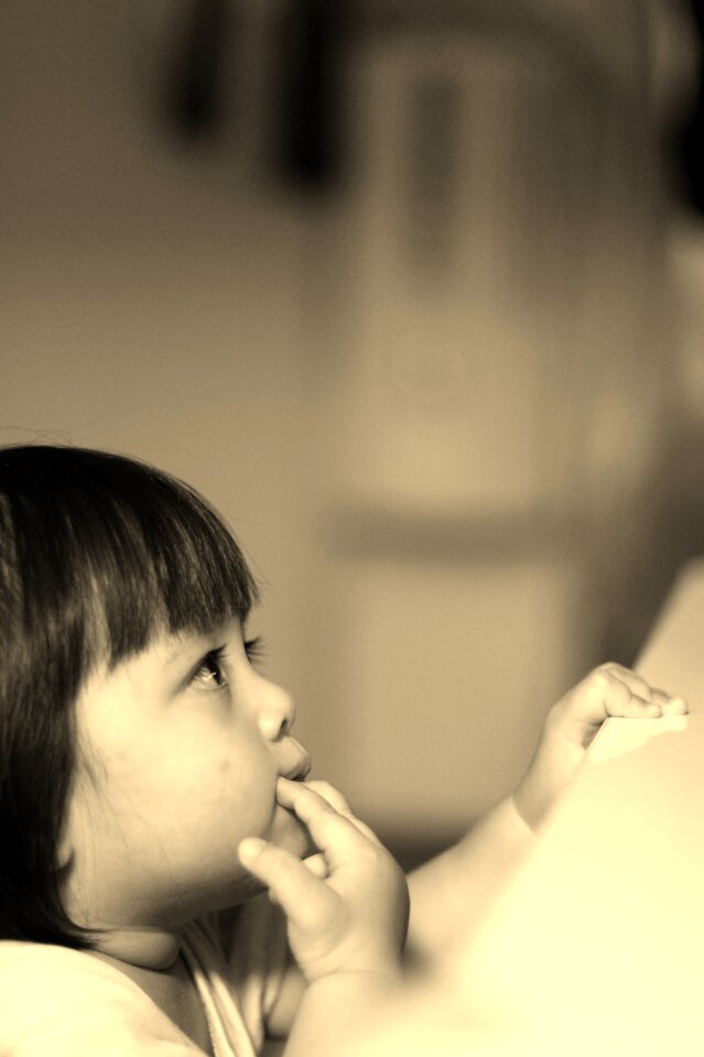 Looking girl curios