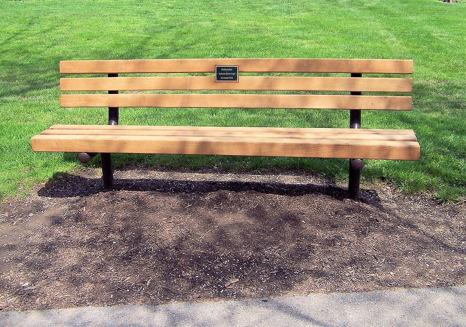 Wooden seat outdoors