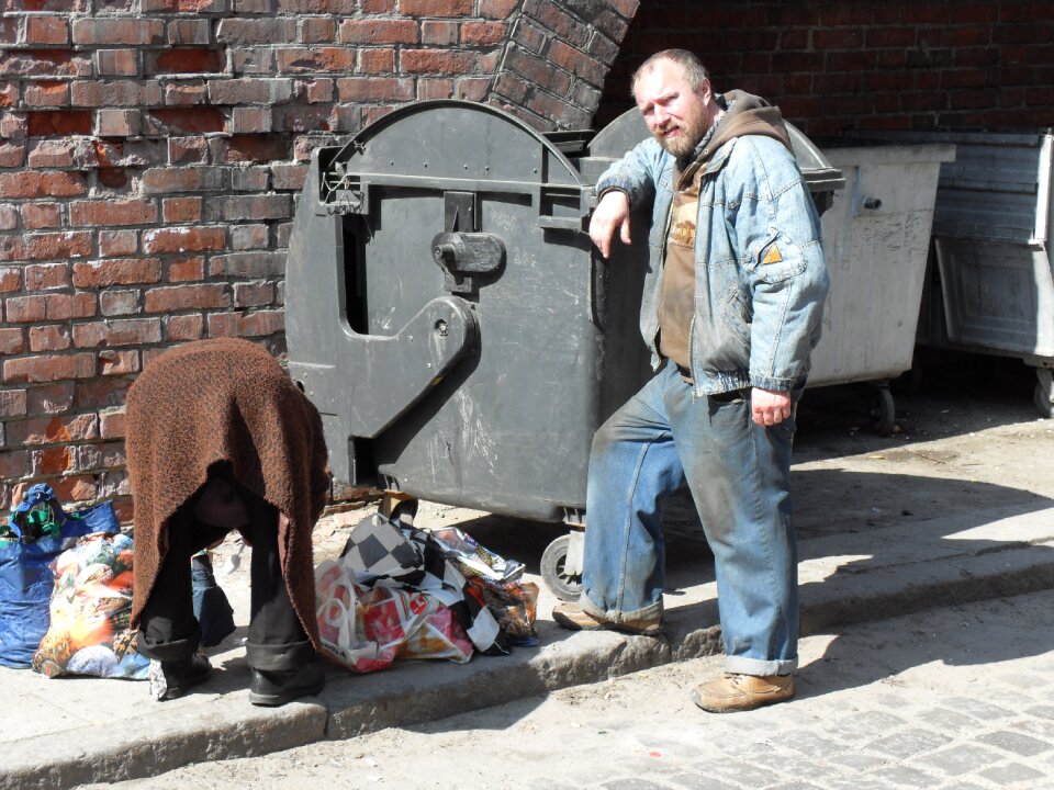 Homeless trash container
