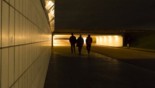 People walking night