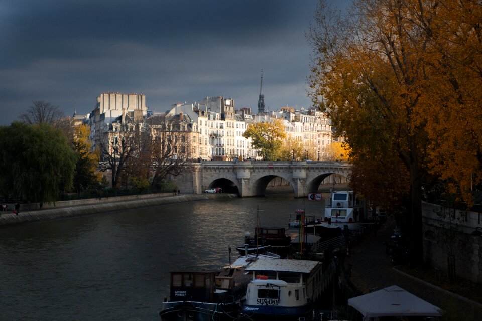 Bridge sunset paris