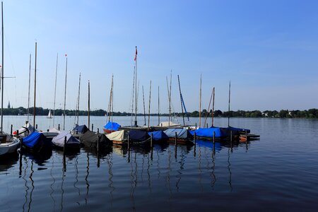 Hamburg alster sailing boats photo