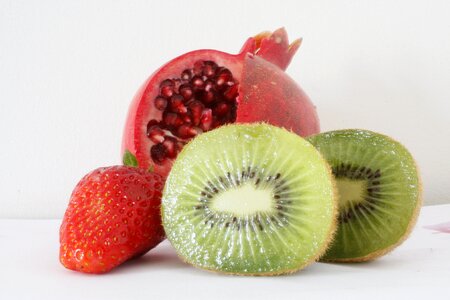 Pomegranate kiwi strawberry photo