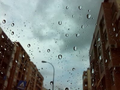 City streets drizzle