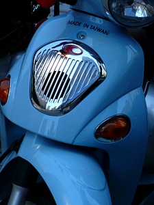Motorcycle blue transportation photo