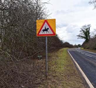 Warning road symbol photo