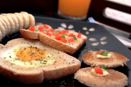 Eating bread toast photo