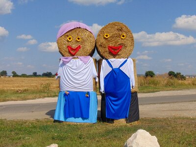 Summer harvest straw bales