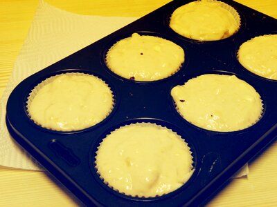 Muffin the dough baking
