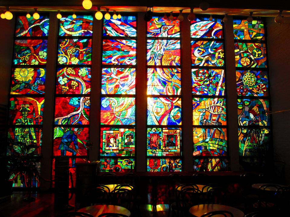 Stained glass window colors glasses