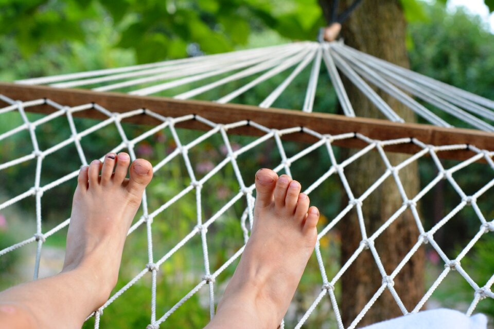 Floating in the air holiday feet
