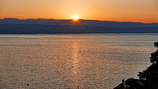 Sea sunrise croatia photo