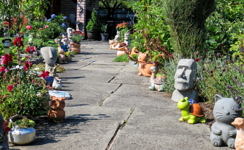 Stone figures plant pots
