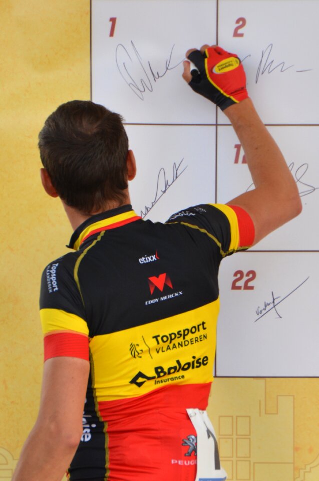 Professional road bicycle racer man people