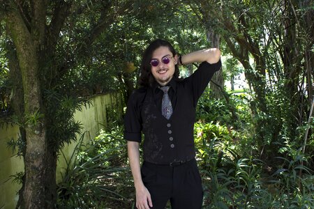 Goatee long hair stylish