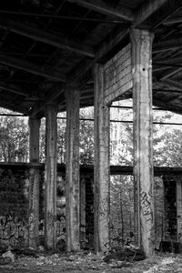 Military area the ruins of the graphite