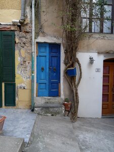 Door blue painted