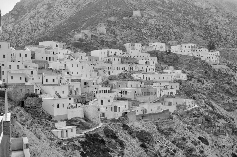 Greek city black and white holidays