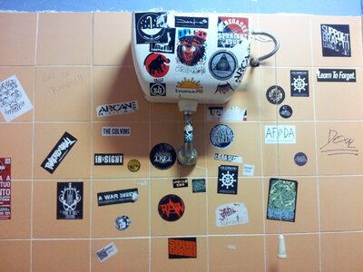 Flush toilet city stickers