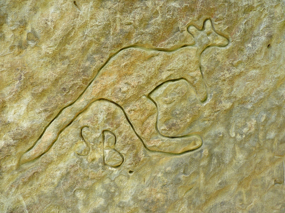 Rock engraving sand stone marie canyon