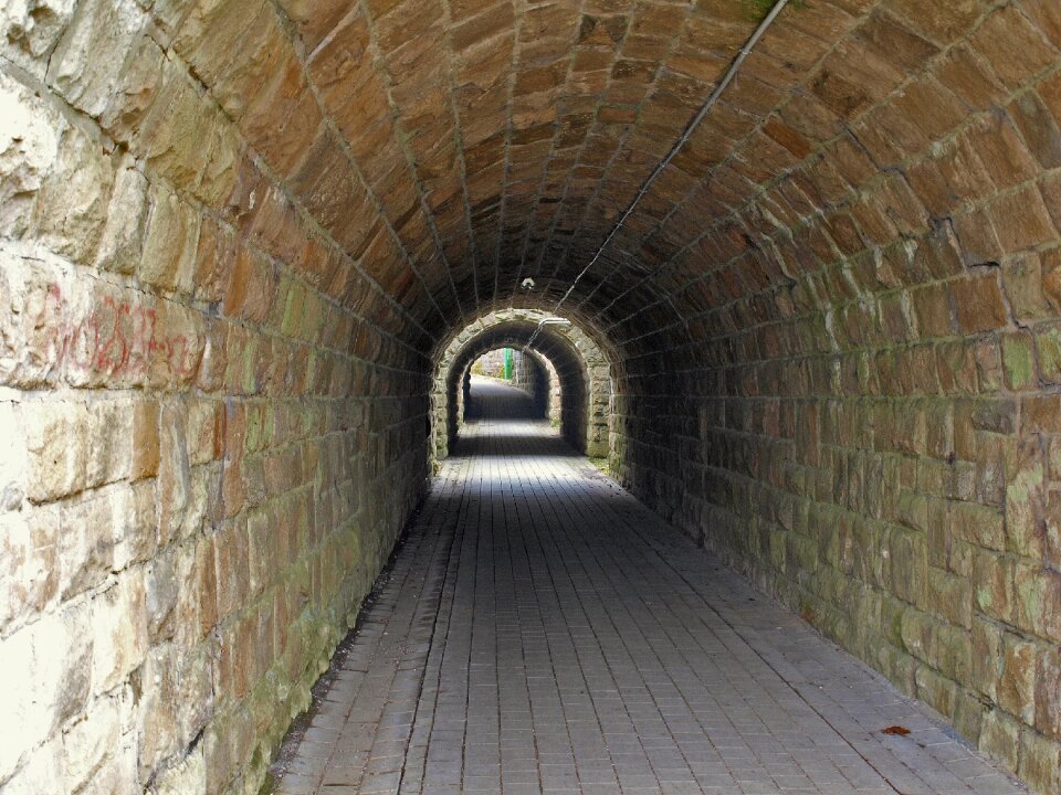 Underpass light paving stones photo