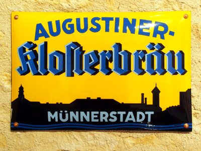 Sign enamel beer