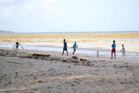 Beach sport children playing