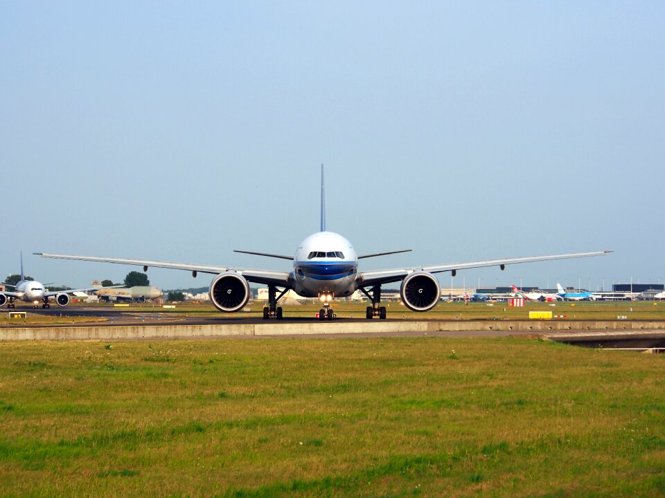 Airplane taxiing airport